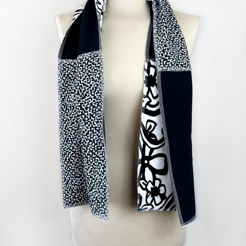 Artisan-crafted Women's Black and White Scarf-wraps